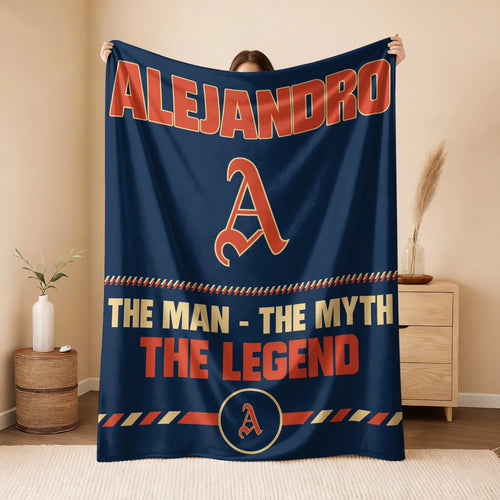 The Man The Myth The Legend Retro Fleece Blanket ALEJANDRO 13K1 BK53