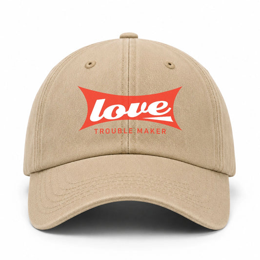 Trouble Maker Red Logo Washed Cap LOVE 13K1 C78PF