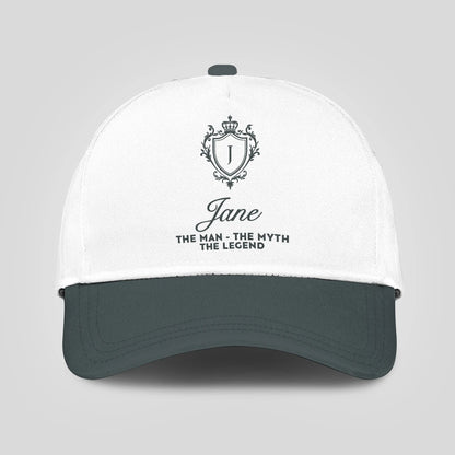The Man The Myth The Legend Elegant Gray And White Cap JANE 13K1 C170PF