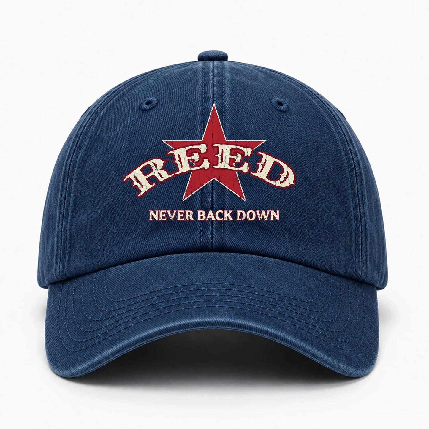 Never Back Down Western Blue Denim Cap REED 13K1 C61PF