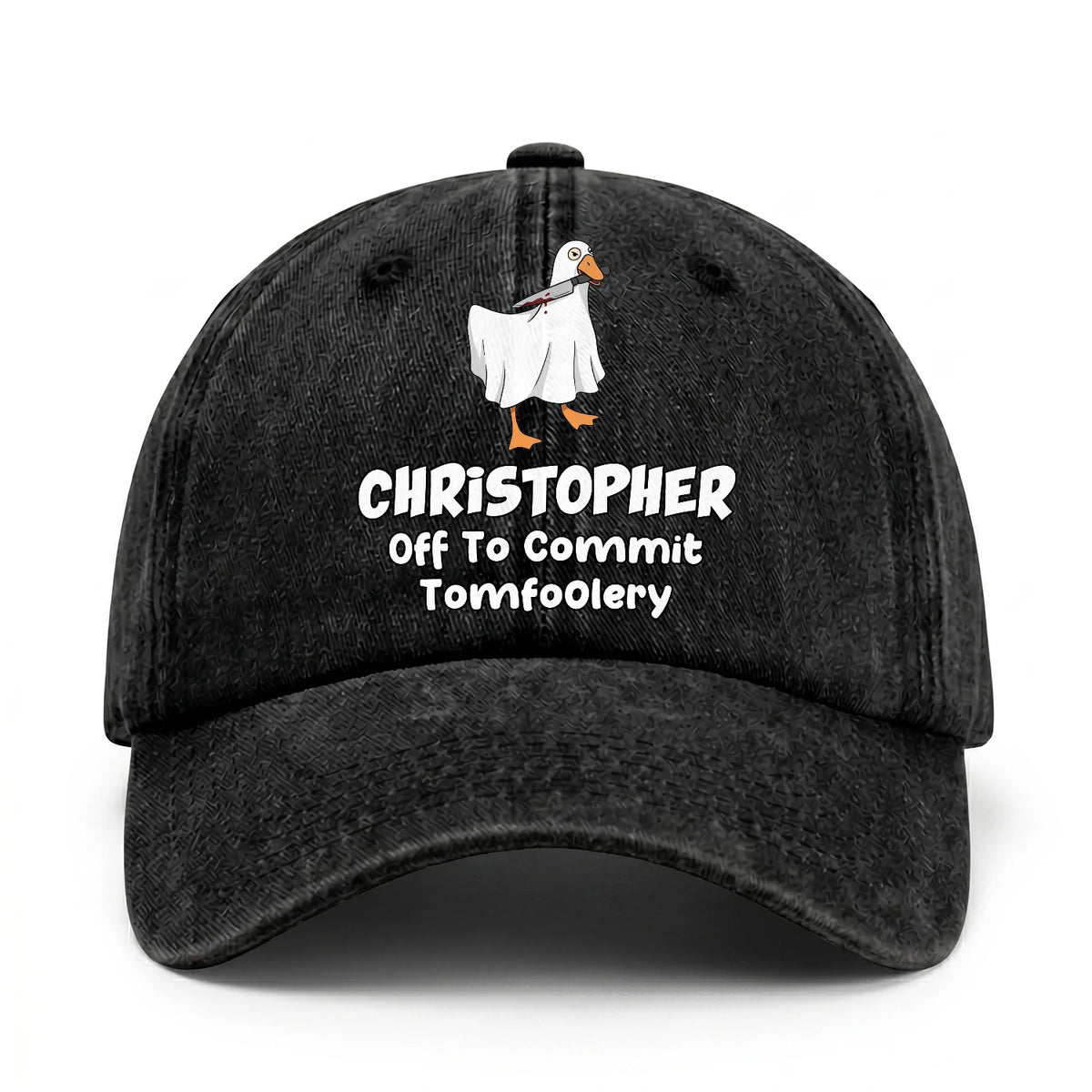 Off To Commit Tomfoolery Funny Goose Washed Cap CHRISTOPHER 13K1 C131PF