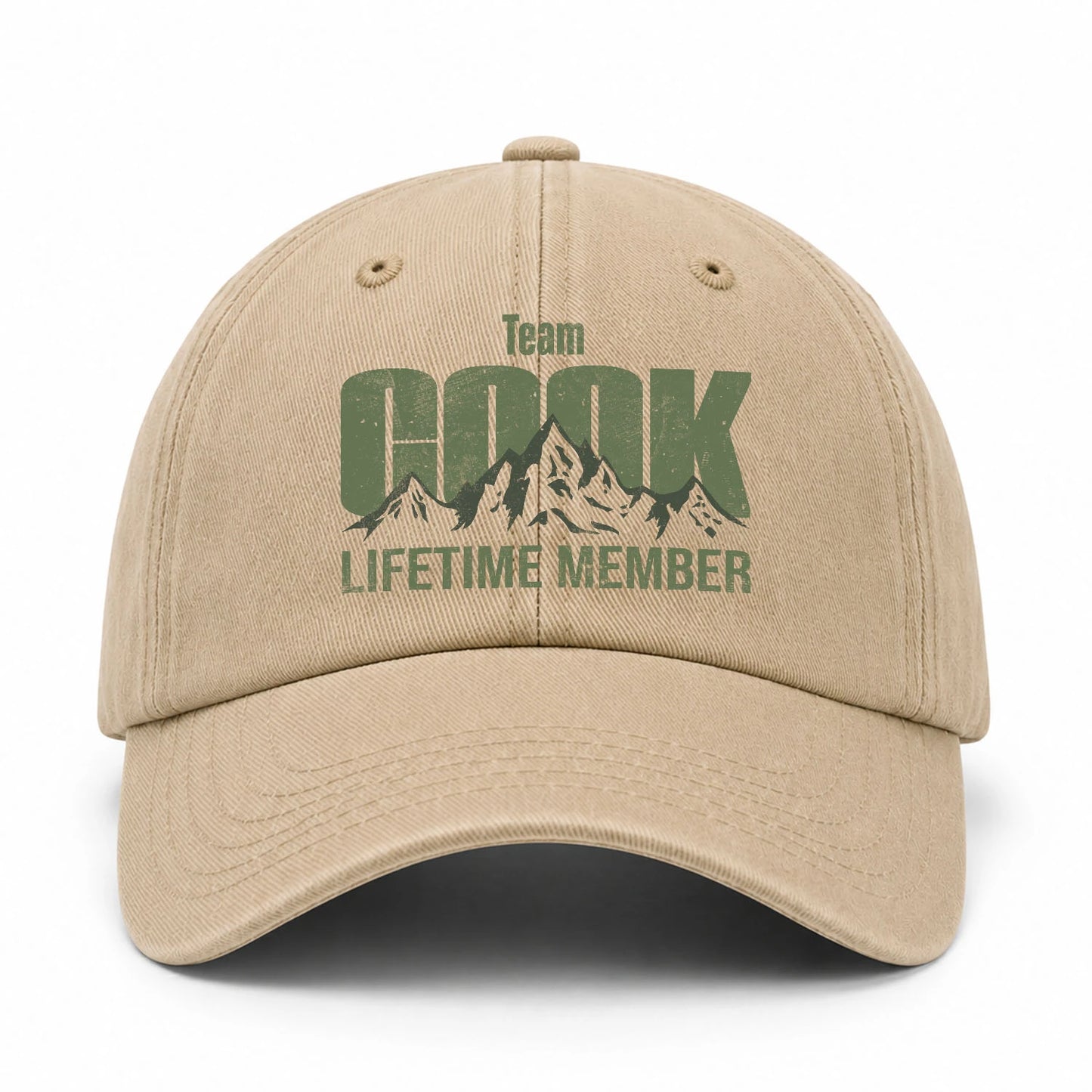 Team Your Name Lifetime Member Mountain Cap COOK 13K1 C58PF