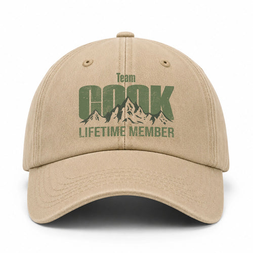 Team Your Name Lifetime Member Mountain Cap COOK 13K1 C58PF