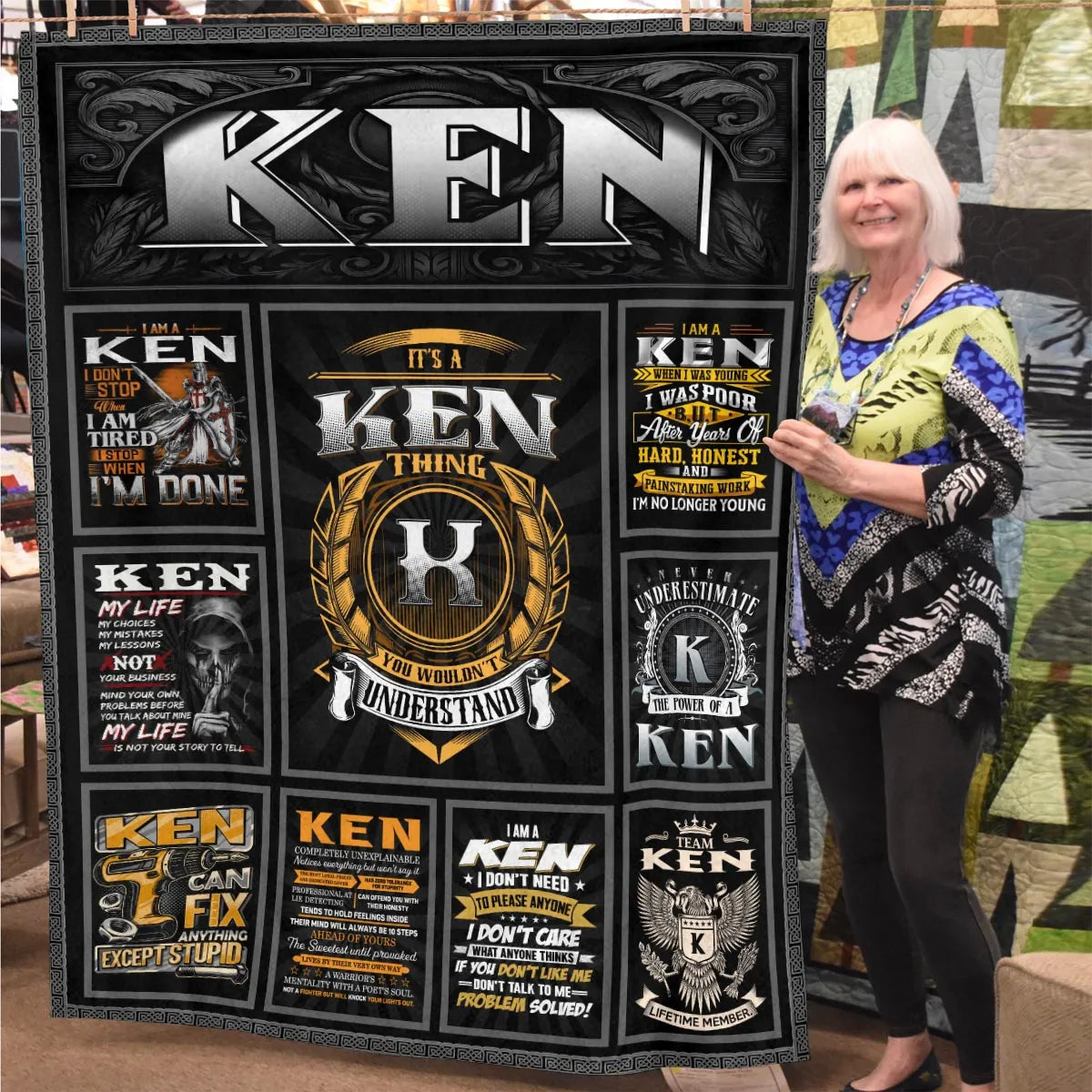 KEN Personalized Blanket | Custom Name Cozy Throw Gift 13K1-BK2