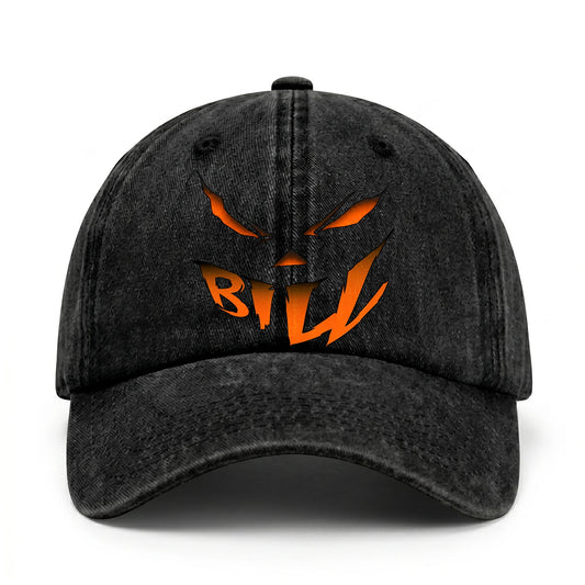 Your Name Jack O' Lantern Halloween Washed Cap BILL 13K1 C100PF