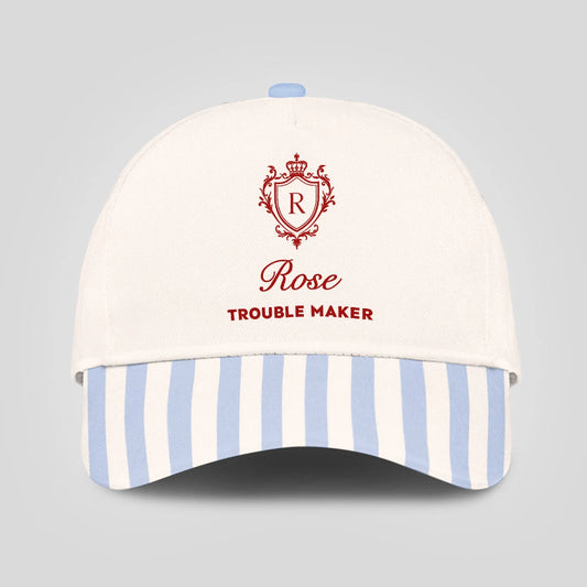 Trouble Maker Stripped Blue Beach Cap ROSE 13K1 C74PF