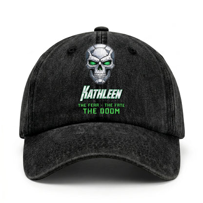 The Fear The Fate The Doom Skull Washed Cap KATHLEEN 13K1 C99PF