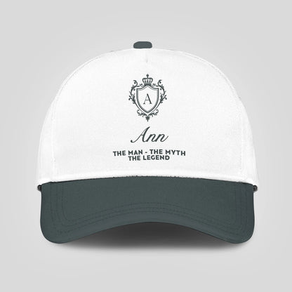 The Man The Myth The Legend Elegant Gray And White Cap ANN 13K1 C170PF