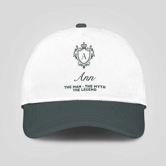 The Man The Myth The Legend Elegant Gray And White Cap ANN 13K1 C170PF