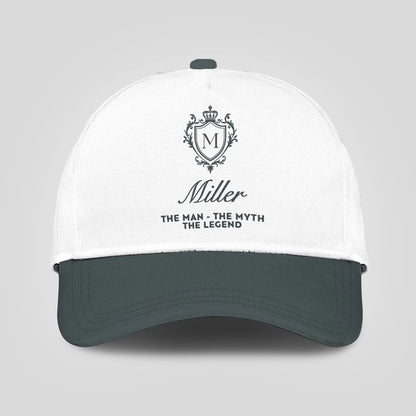 The Man The Myth The Legend Elegant Gray And White Cap MILLER 13K1 C170PF