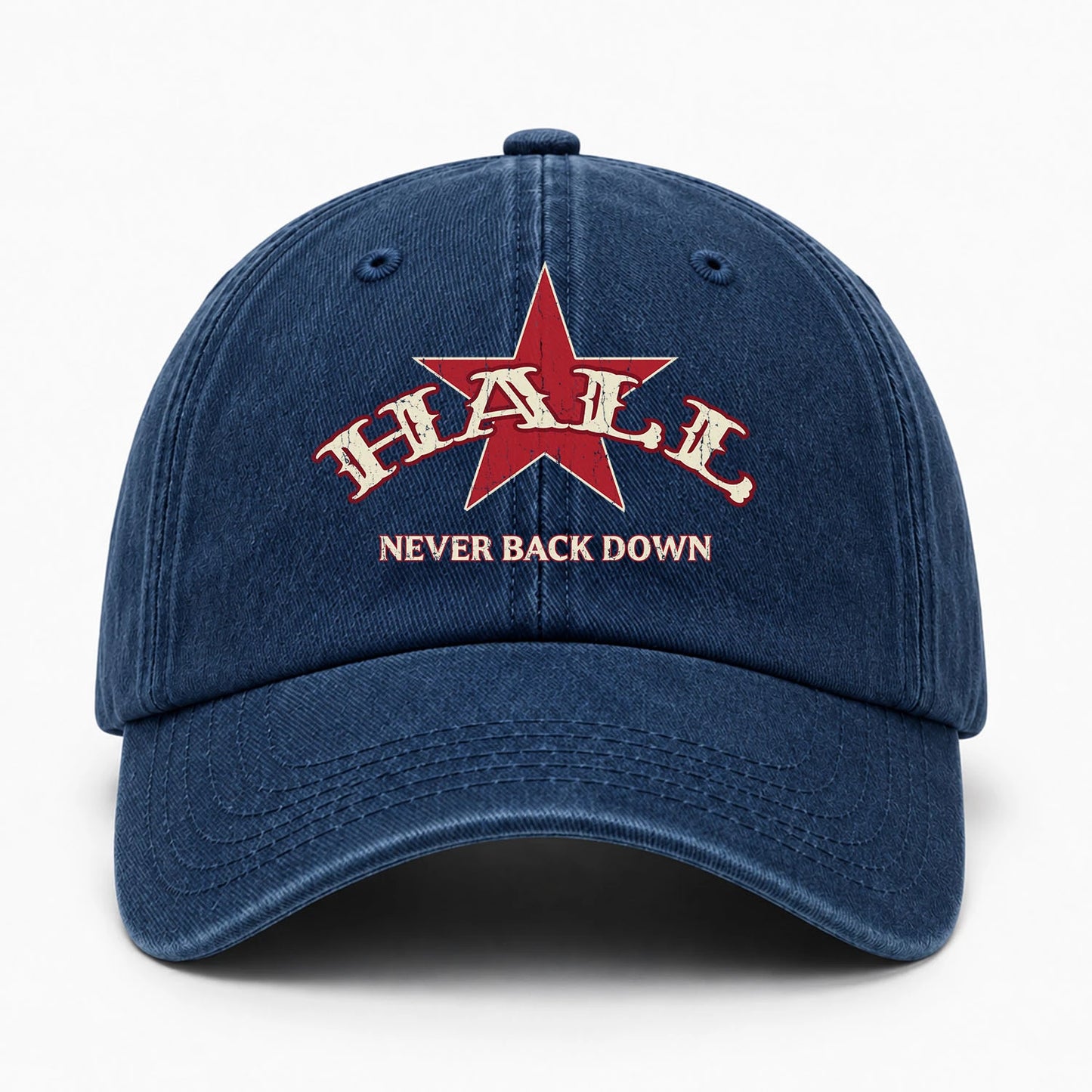 Never Back Down Western Blue Denim Cap HALL 13K1 C61PF