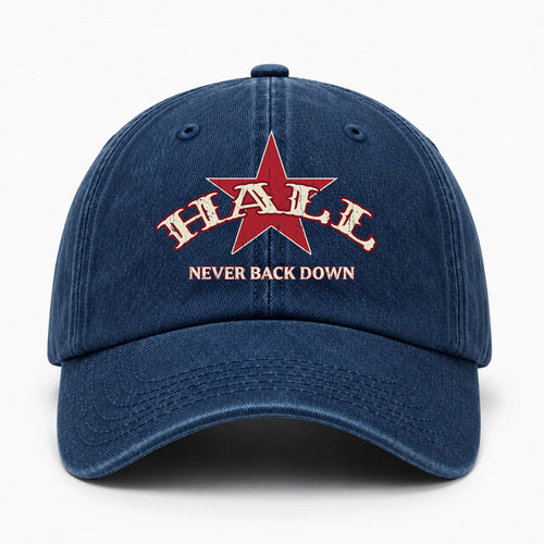 Never Back Down Western Blue Denim Cap HALL 13K1 C61PF