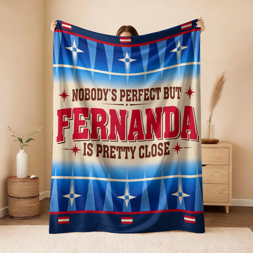 Nobody's Perfect But Your Name Is Close Native American Fleece Blanket FERNANDA 13K1 BK57