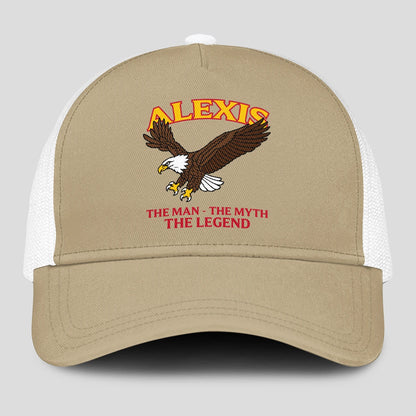 The Man The Myth The Legend Eagle Khaki Mesh Cap ALEXIS 13K1 C210PF