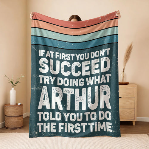 If At First You Don’t Succeed Retro Green Fleece Blanket ARTHUR 13K1 BK29