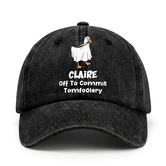 Off To Commit Tomfoolery Funny Goose Washed Cap CLAIRE 13K1 C131PF