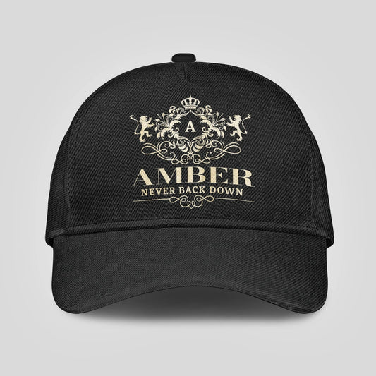 Never Back Down Royal Style Black Cap AMBER 13K1 C179PF