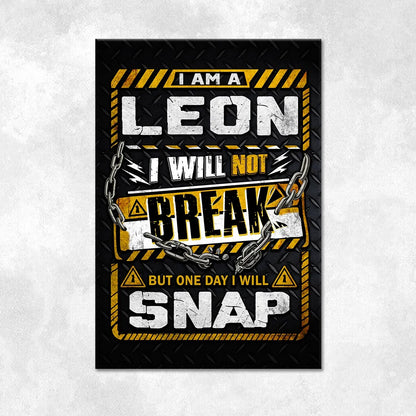 LEON Motivational Rug – Black & Yellow Quote Carpet for Living Room 13K1-AR1