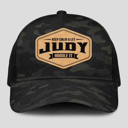 Keep Calm & Let Your Name Handle It Dark Camo Mesh Cap JUDY 13K1 C195PF