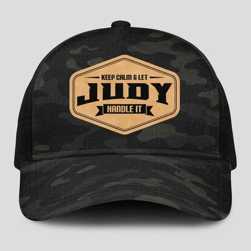 Keep Calm & Let Your Name Handle It Dark Camo Mesh Cap JUDY 13K1 C195PF