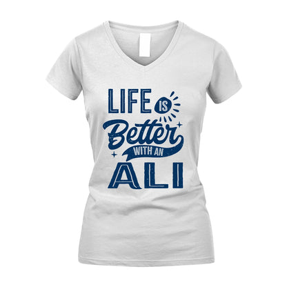 ALI 13K1-116 Personalized Name Quote T-Shirt Life Is Better With Unisex Gift