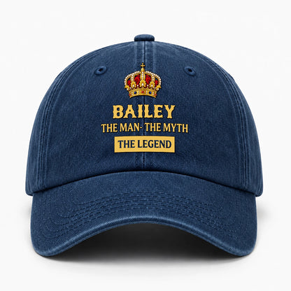 The Man The Myth The Legend King Crown Washed Cap BAILEY 13K1 C146PF