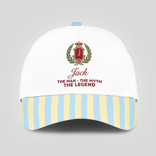 The Man The Myth The Legend Blue And Yellow Striped Beach Cap JACK 13K1 C118PF