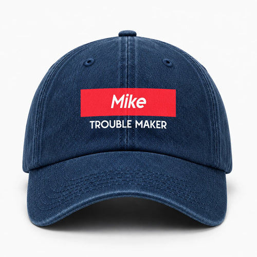 Trouble Maker Red Logo Washed Cap MIKE 13K1 C140PF