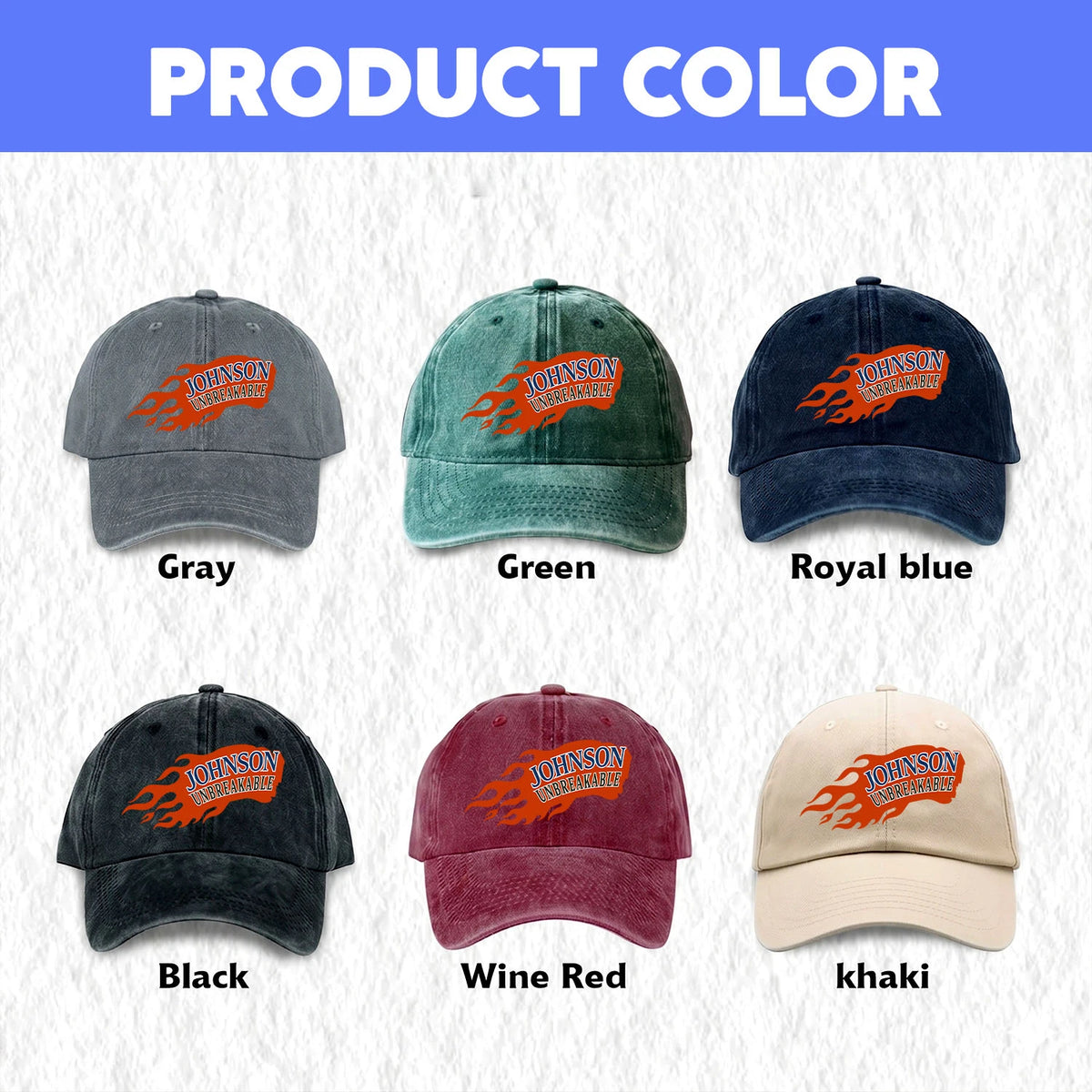 Your Name Unbreakable Logo Washed Cap JOHNSON 13K1 C69PF