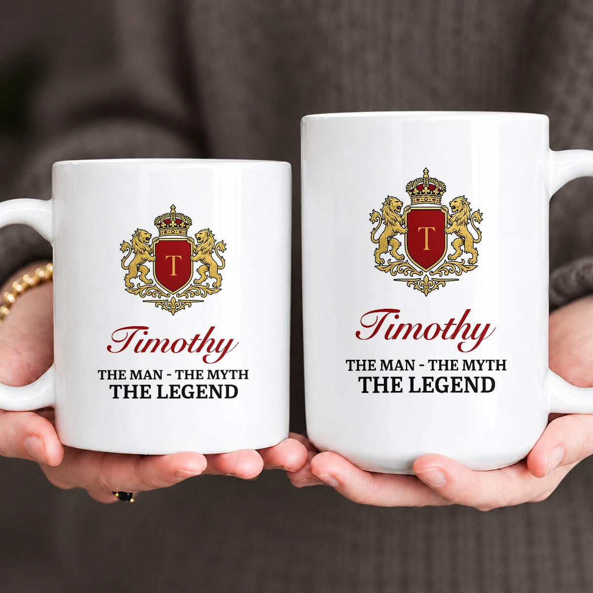 The Man The Myth The Legend Gold Royal Logo Mug TIMOTHY 13K1 MG03