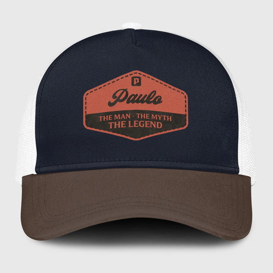 The Man The Myth The Legend Navy And Brown Mesh Cap PAULO 13K1 C188PF