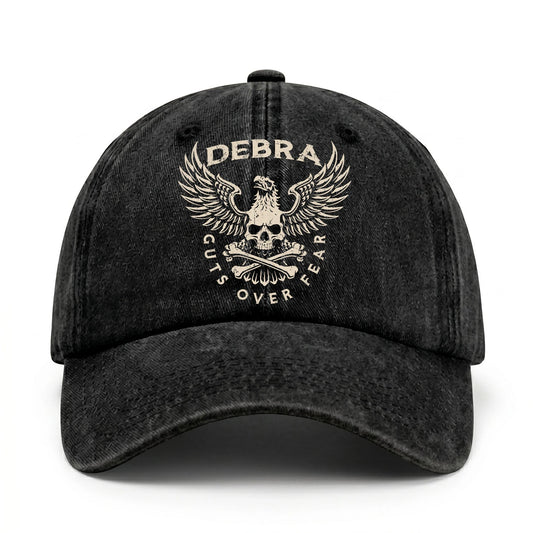 Your Name Guts Over Fear With Eagle And Skull Washed Cap DEBRA 13K1 C75PF