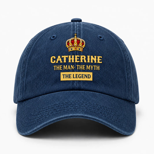 The Man The Myth The Legend King Crown Washed Cap CATHERINE 13K1 C146PF