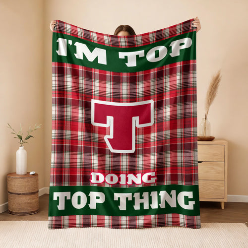 I'm Name Doing Name Things Red Plaid Fleece Blanket TOP 13K1 BK49