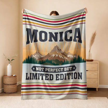 Not Perfect But Limited Edition Vintage Mountain Fleece Blanket MONICA 13K1 BK45