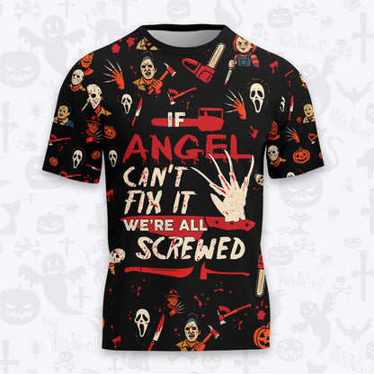 ANGEL Horror Halloween Pajama Set Scary T-Shirt & Pants Sleepwear Costume 13K1-HL1