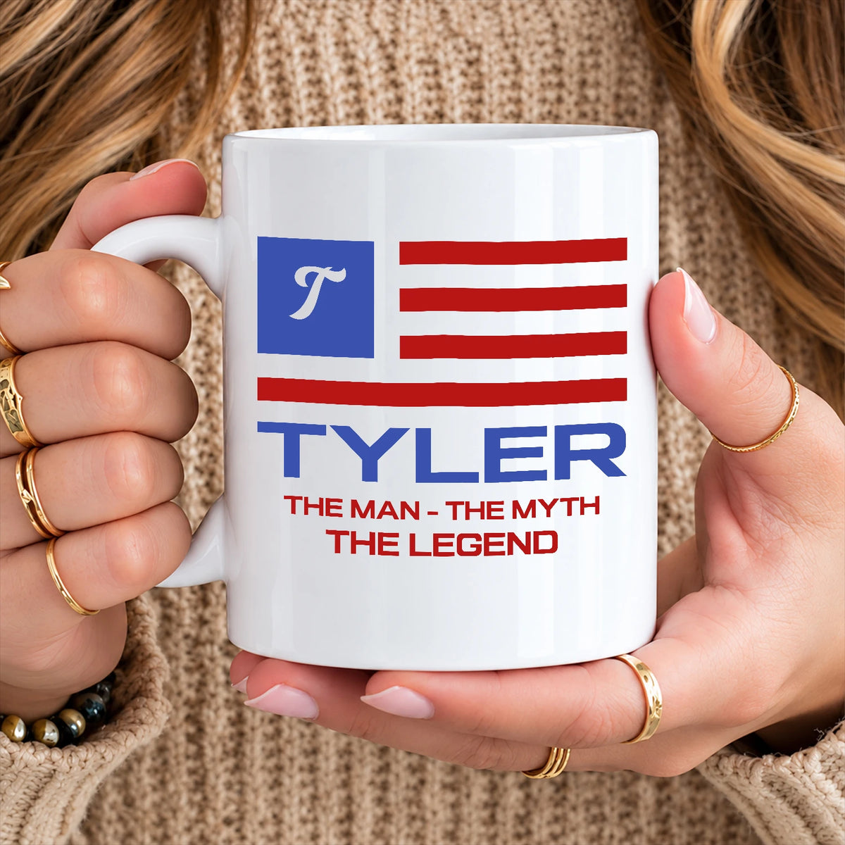 The Man The Myth The Legend American Flag Mug TYLER 13K1 MG18