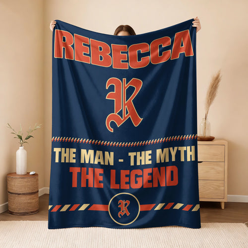 The Man The Myth The Legend Retro Fleece Blanket REBECCA 13K1 BK53