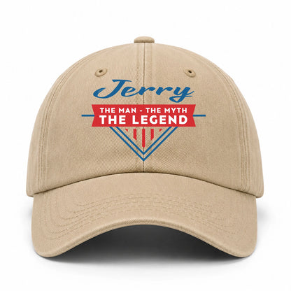 The Man The Myth The Legend Logo Washed Cap JERRY 13K1 C37PF