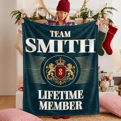 Team Your Name Lifetime Member Sage Green Fleece Blanket SMITH 13K1 BK42
