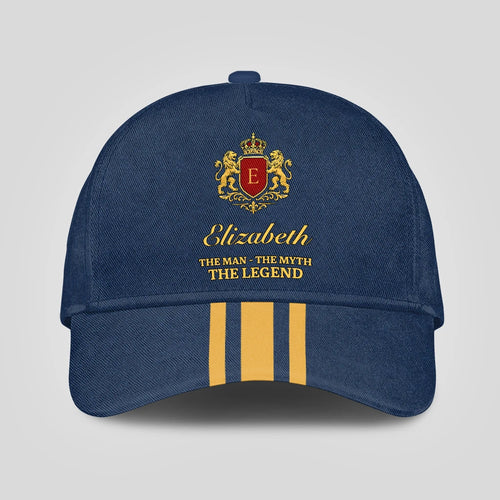 The Man The Myth The Legend Luxury Logo Striped Cap ELIZABETH 13K1 C143PF