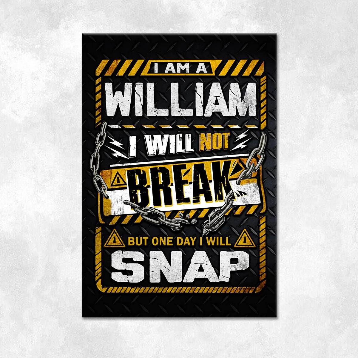 WILLIAM Motivational Rug – Black & Yellow Quote Carpet for Living Room 13K1-AR1