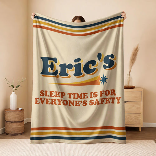 Your Name's Sleep Time Funny Retro Fleece Blanket ERIC 13K1 BK67