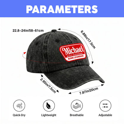 Built Different Born Legendary Red Logo Washed Cap MICHAEL 13K1 C63PF