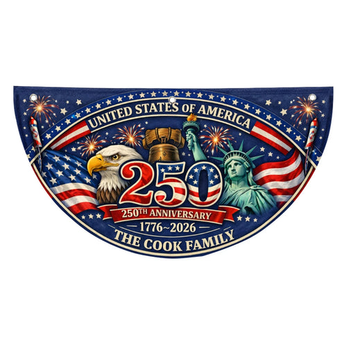 COOK 13K1-FL1 Personalized US 250th Anniversary Family Flag