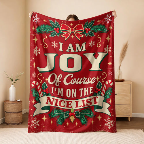 I'm Name Of Course I'm On The Nice List Christmas Fleece Blanket JOY 13K1 BK56