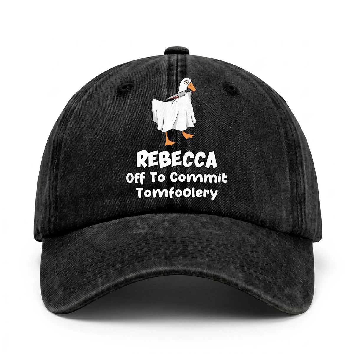 Off To Commit Tomfoolery Funny Goose Washed Cap REBECCA 13K1 C131PF