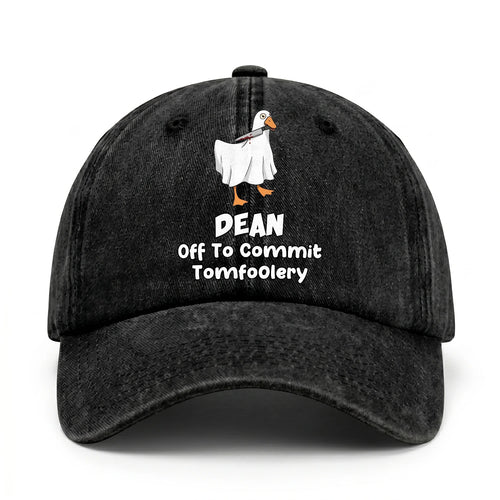 Off To Commit Tomfoolery Funny Goose Washed Cap DEAN 13K1 C131PF