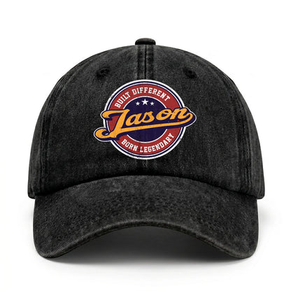 Built Different Born Legendary Logo Washed Cap JASON 13K1 C65PF