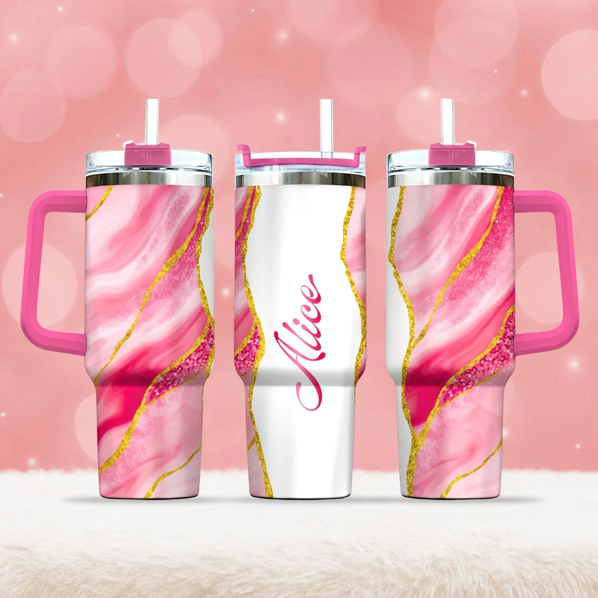ALICE 40oz Personalized Tumbler Cup with Straw | Custom Stainless Steel Mug 13K1-TB1
